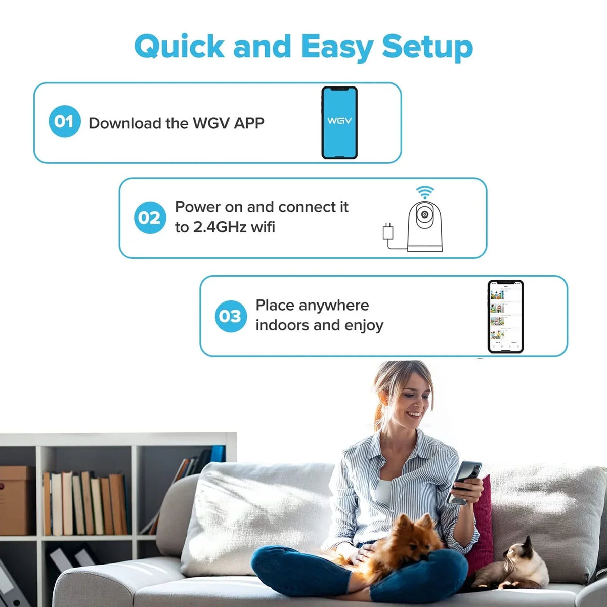 Night Vision Wireless Home Camera - 1080P , 2 Way Audio - Nozaya