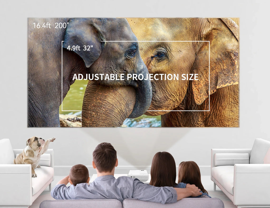Leisure 3 1080P Supported Mini Projector with 65000 Hours Lamp Life,  Portable Projector Support 200'' Display, Compatible with  Stick, PS4, , , ,  and  (White)