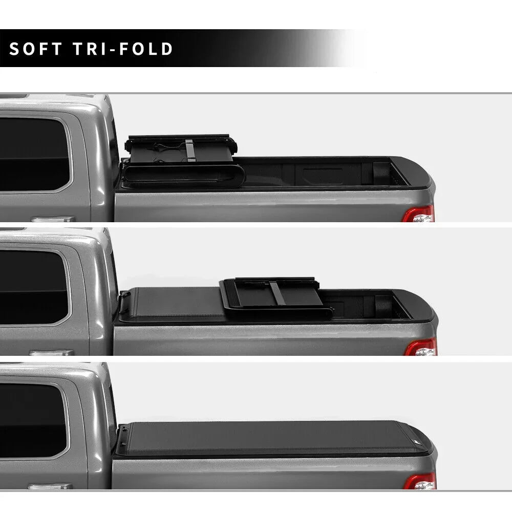 Ledkingdomus 5.7 ft Bed Soft Tri-Fold Truck Bed Tonneau Cover Compatible with 2019-2023 Dodge Ram 1500