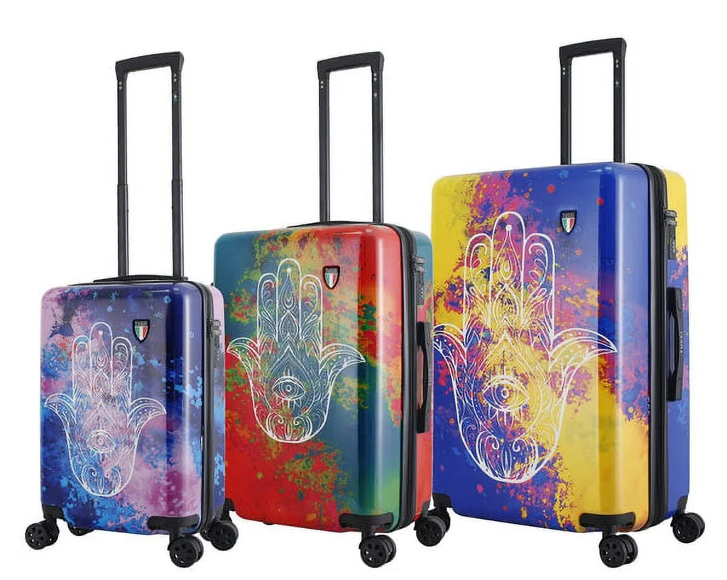 Disegno - Emotion Art Exotic Hamsa 3-Piece Hardside Luggage Set