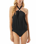 Halter Blouson One-Piece Swimsuit
