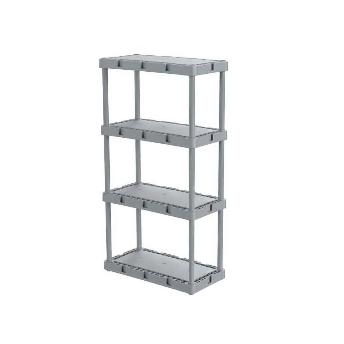 48 x 24 x 12 in. Plastic 4-Tier Shelving Unit, Gray