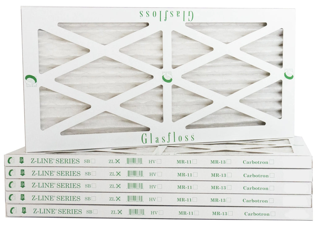 Glasfloss 6x24x1 -  10 -Qty:6 - Furnace Air Filter - Made in  (Actual Size: 5.5 x 23.5x7/8 inch)