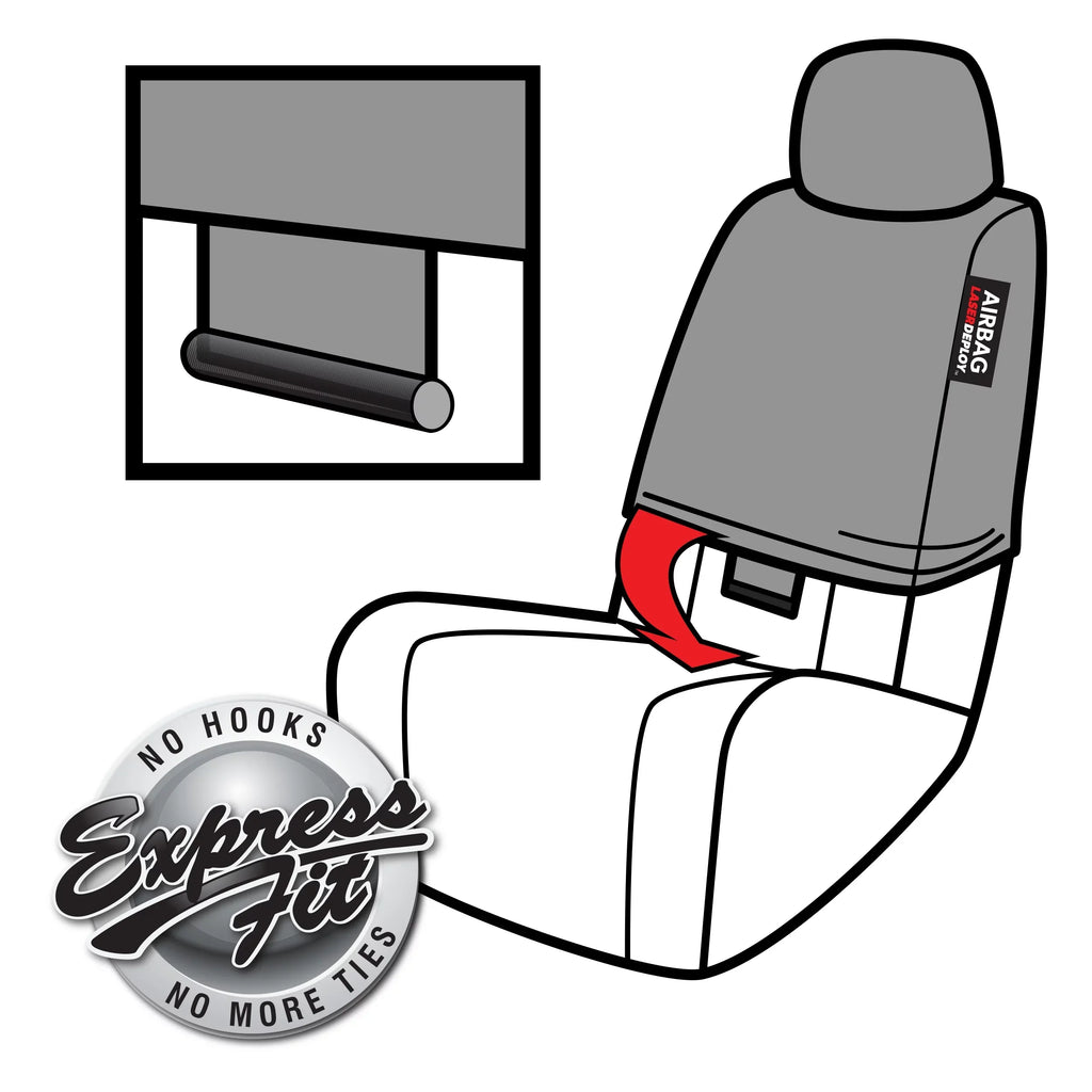 Genuine Dickies 2 Piece Aquablock Universal Car Seat Covers, Gray