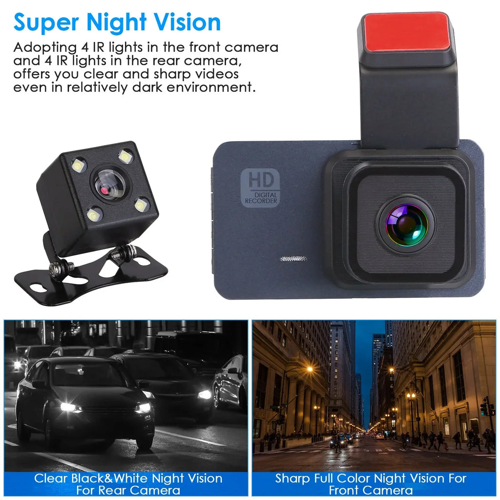 1080P Dual Lens Dash Cam, iMounTEK Universal Vehicle Driving Recorder, Car  with WiFi  G-Sensor  Control Motion Detection Parking Monitor Night Vision