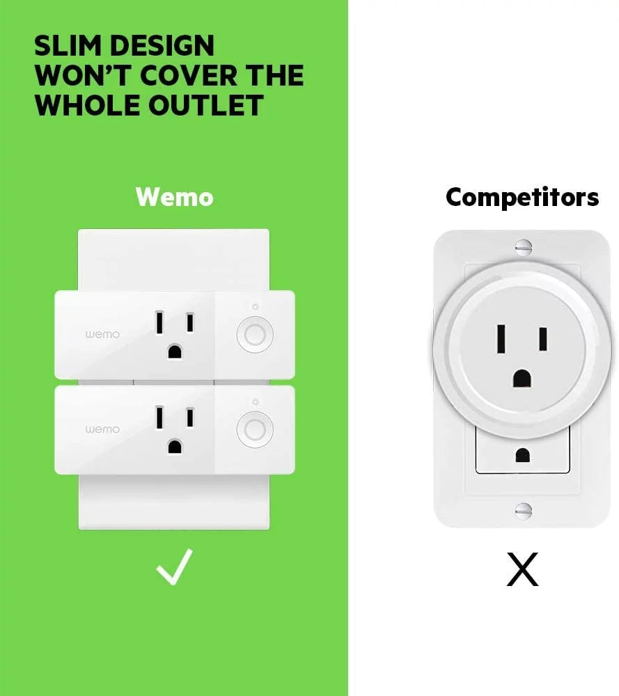 Wemo Mini Smart Plug, 3-pack Certified Refurbished