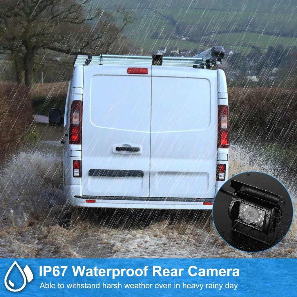 Vehicle Backup Camera, 7In Monitor Reverse Camera, Car Rearview Parking Reverse System, IP67 Waterproof Car Parking Reverse System with Night Vision for Car Trunk Van