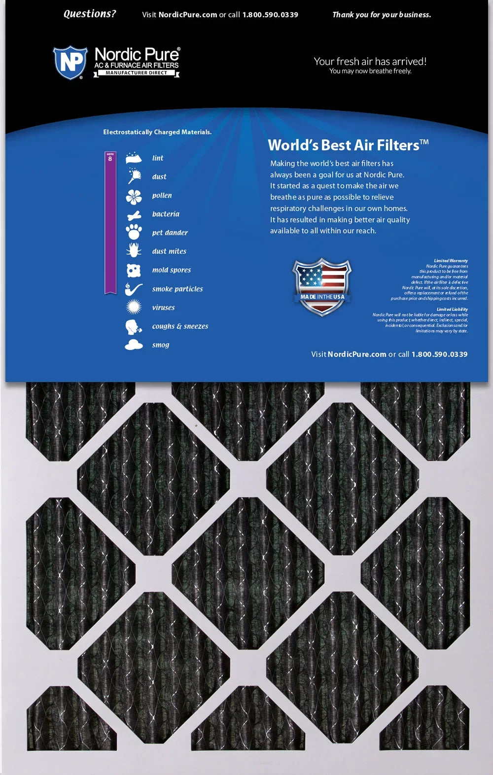 18x30x1 (17_3/4x29_3/4) Furnace Air Filters  8 Pleated Plus Carbon 3 Pack