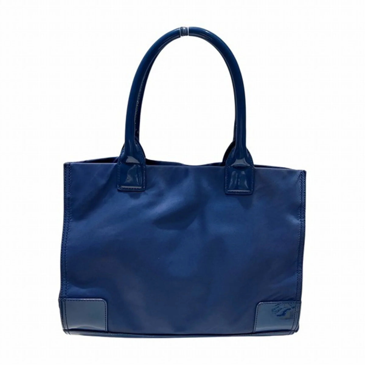 Pre-Owned Tory Burch Nylon Canvas x Patent Leather Navy Bag Tote Women's (Good)