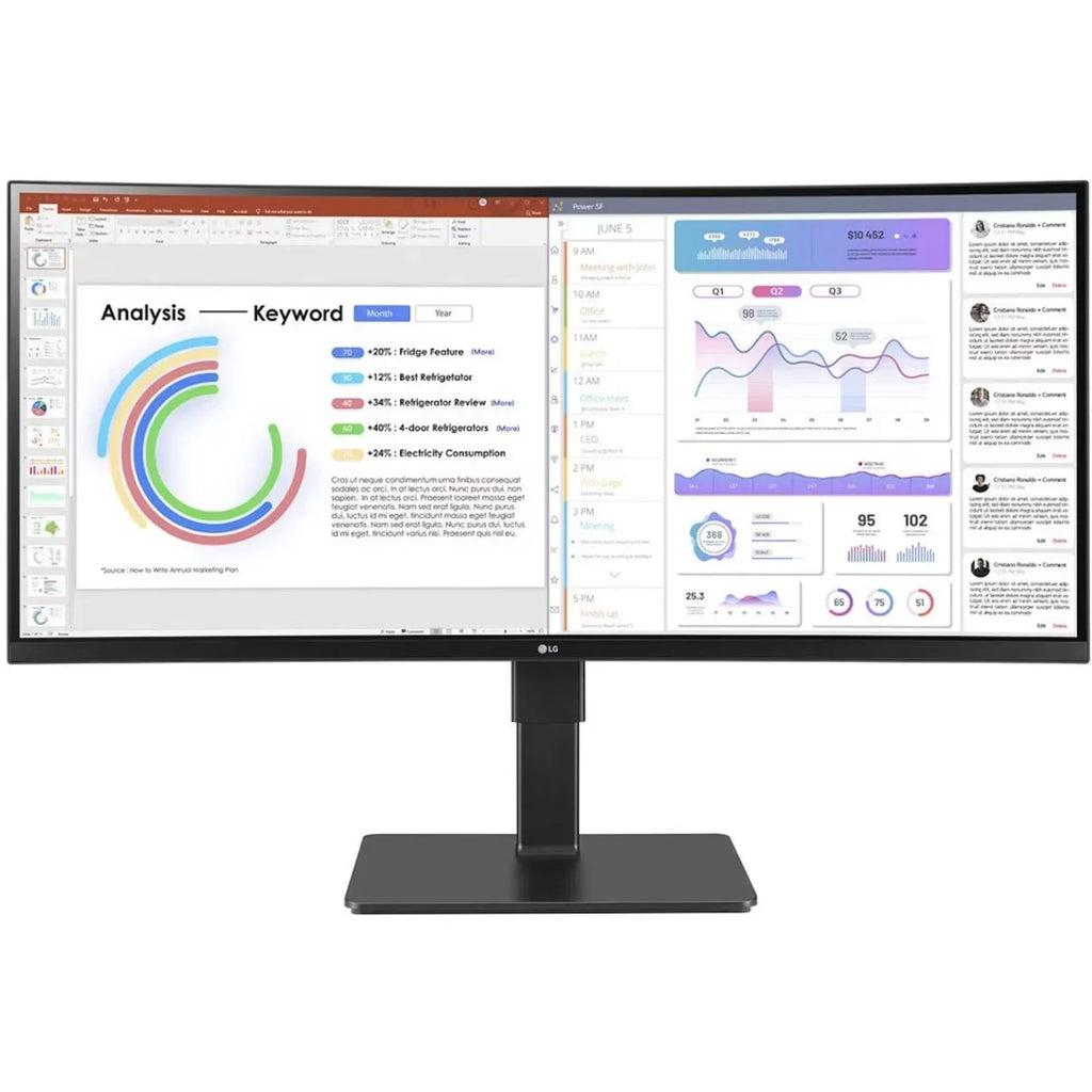 Ultrawide 34\" 3440 x 1440  HDR10, sRGB Curved Monitor, Textured Black, 34BQ77QB-B