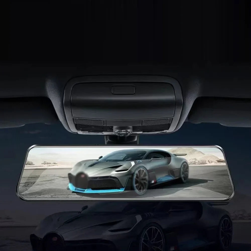 Aibecy 1080P  Dash Front & Rear Dual Driving Recorder with 9.66 Inch Touchscreen 170° Wide Angle Support Clear Night-Vision Parking Monitor Motion Detection Collision Locking Loop Recording Re