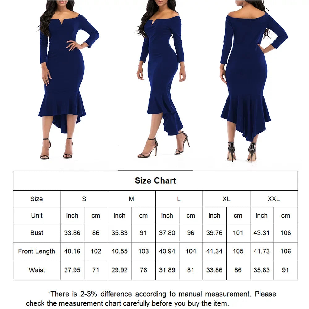 Women's Maxi Dresses 3/4 Long Sleeve Casual V Neck Bodycon Cocktail Bridesmaid Formal Dresses Party Ball Prom