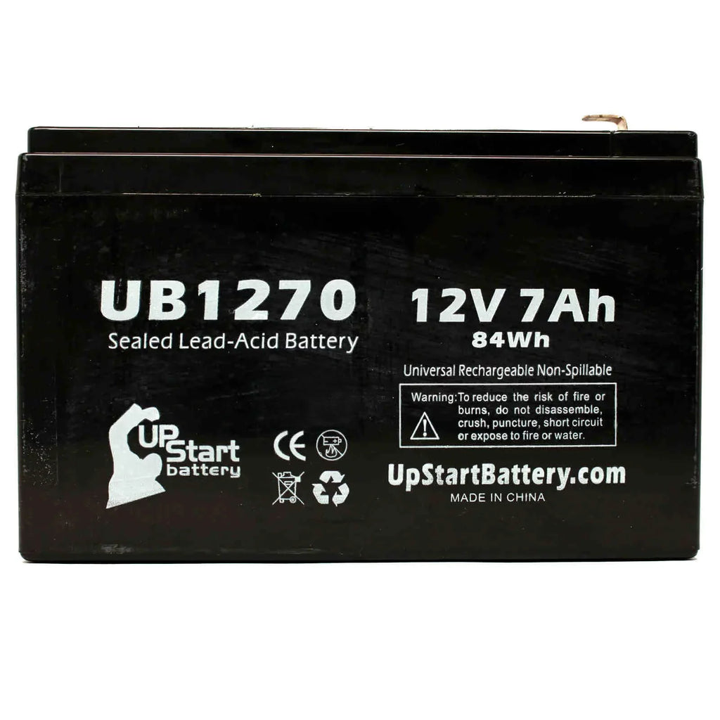 2x Pack - Compatible  - 2000 SURT2000XLI Battery - Replacement UB1270 Universal Sealed Lead Acid Battery (12V, 7Ah, 7000mAh, F1 Terminal, , ) - Includes 4 F1 to F2 Terminal Adapters