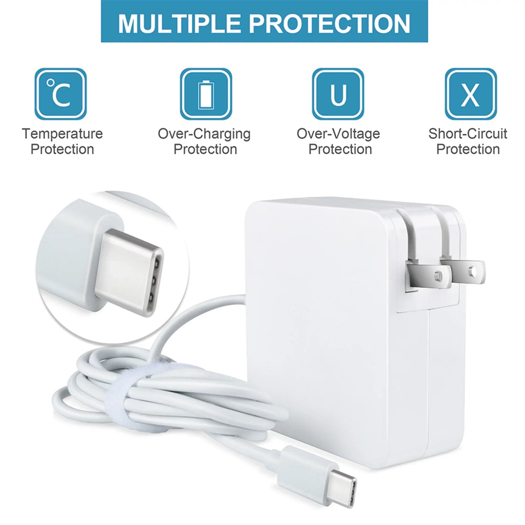 Compatible White 65W Type-C  Adapter Charger Replacement for Lenovo 300e Chromebook 2nd Gen  Type 81QC