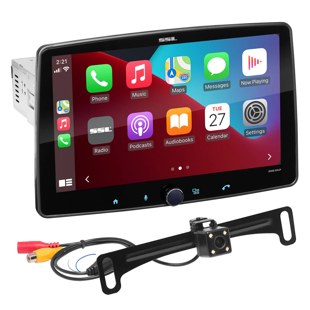 Sound Storm Laboratories SDML10ACPR Car Stereo - Apple CarPlay, Android Auto, Single Din, 10 Inch Touchscreen, Bluetooth Audio, No   Player, / Radio Receiver, Backup Camera,  Illumination