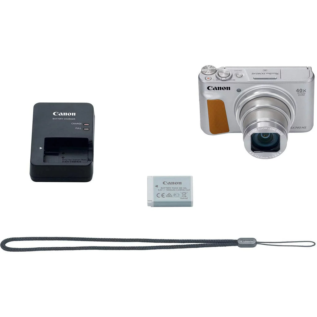 Canon Powershot SX740  4K Video Digital Camera Silver + Basic Bundle