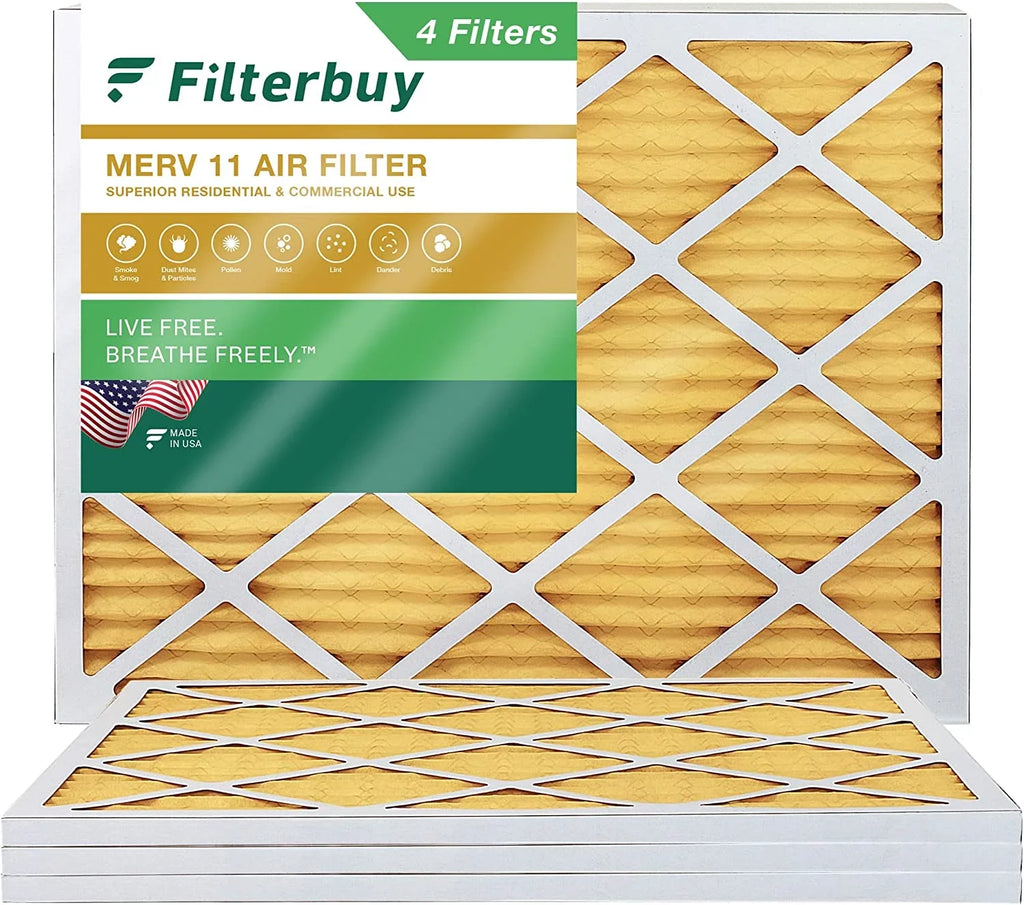 Filterbuy 12x16x1  11 Pleated   Furnace Air Filters (4-Pack)
