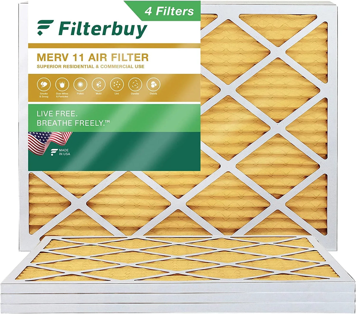 Filterbuy 12x16x1  11 Pleated   Furnace Air Filters (4-Pack)