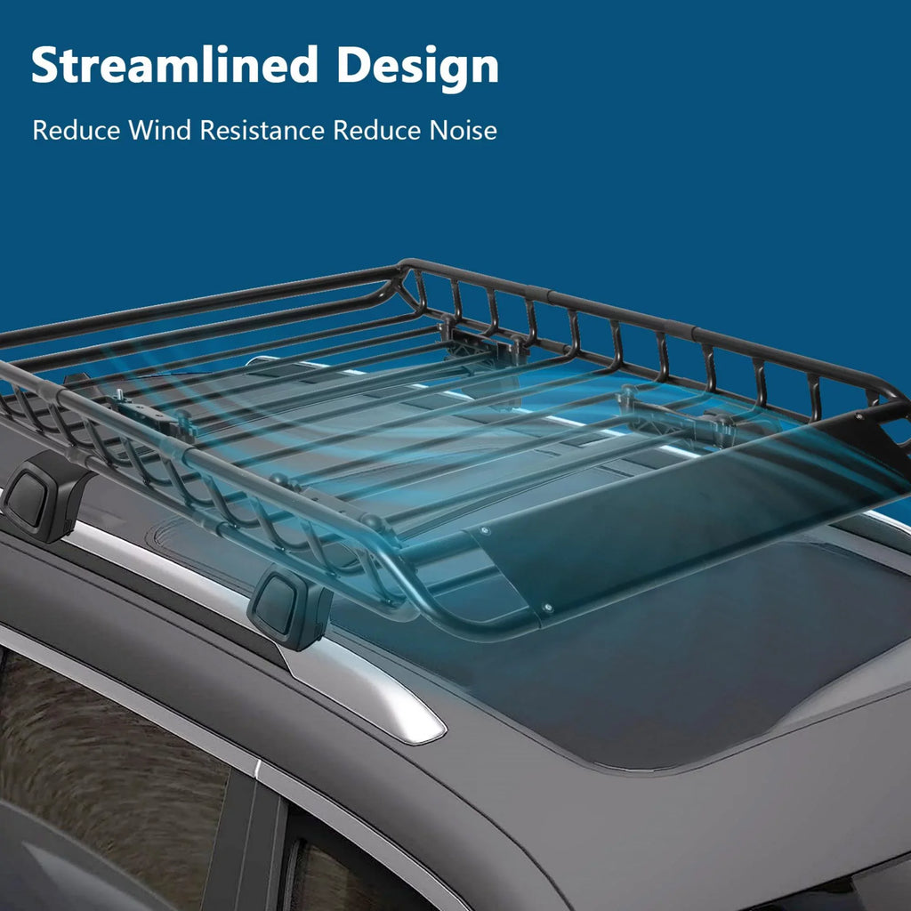 45" x 36" Universal Roof Rack Basket Heavy Duty Rooftop Cargo Rack, 150 lbs Cargo Carrier for Top of Vehicle for , Truck, & Car Luggage Holder, Black