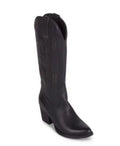 Womens Black Whip-Stitch Detailing Pull Tabs Woven Padded Texan Pointed Toe Block Heel Western Boot 8.5