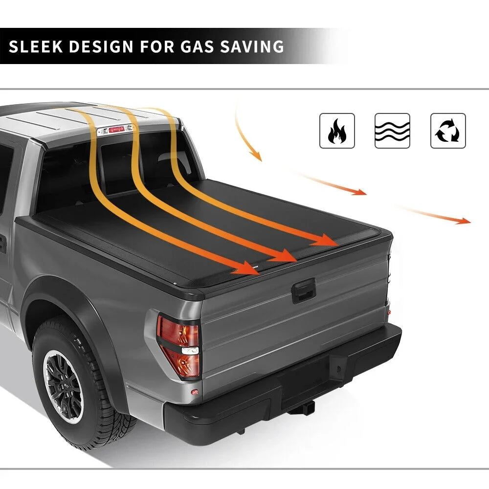 Ledkingdomus 5.7 ft Bed Soft Tri-Fold Truck Bed Tonneau Cover Compatible with 2019-2023 Dodge Ram 1500