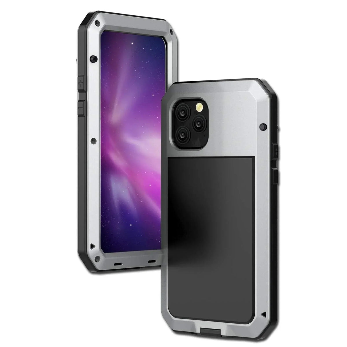Gorilla Glass Aluminum Metal iPhone 11 Pro Max Case (Silver) Heavy Duty Military Grade Shockproof and Scratch Resistant Protection, Rugged Outdoor Travel