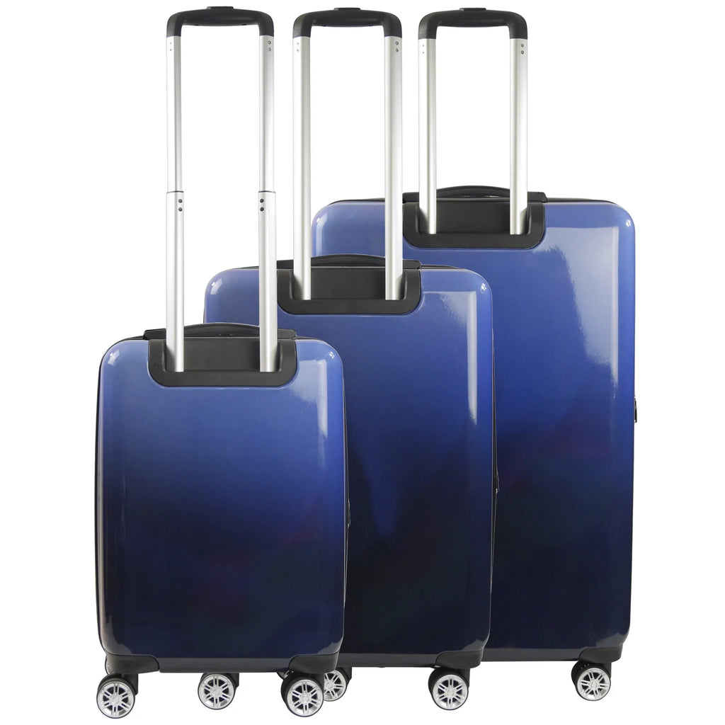 3 Piece Set Impulse Rolling Luggage, Ombre Hardshell Suitcase with Spinner Wheels, 22, 26 and 31 Inch, Blue