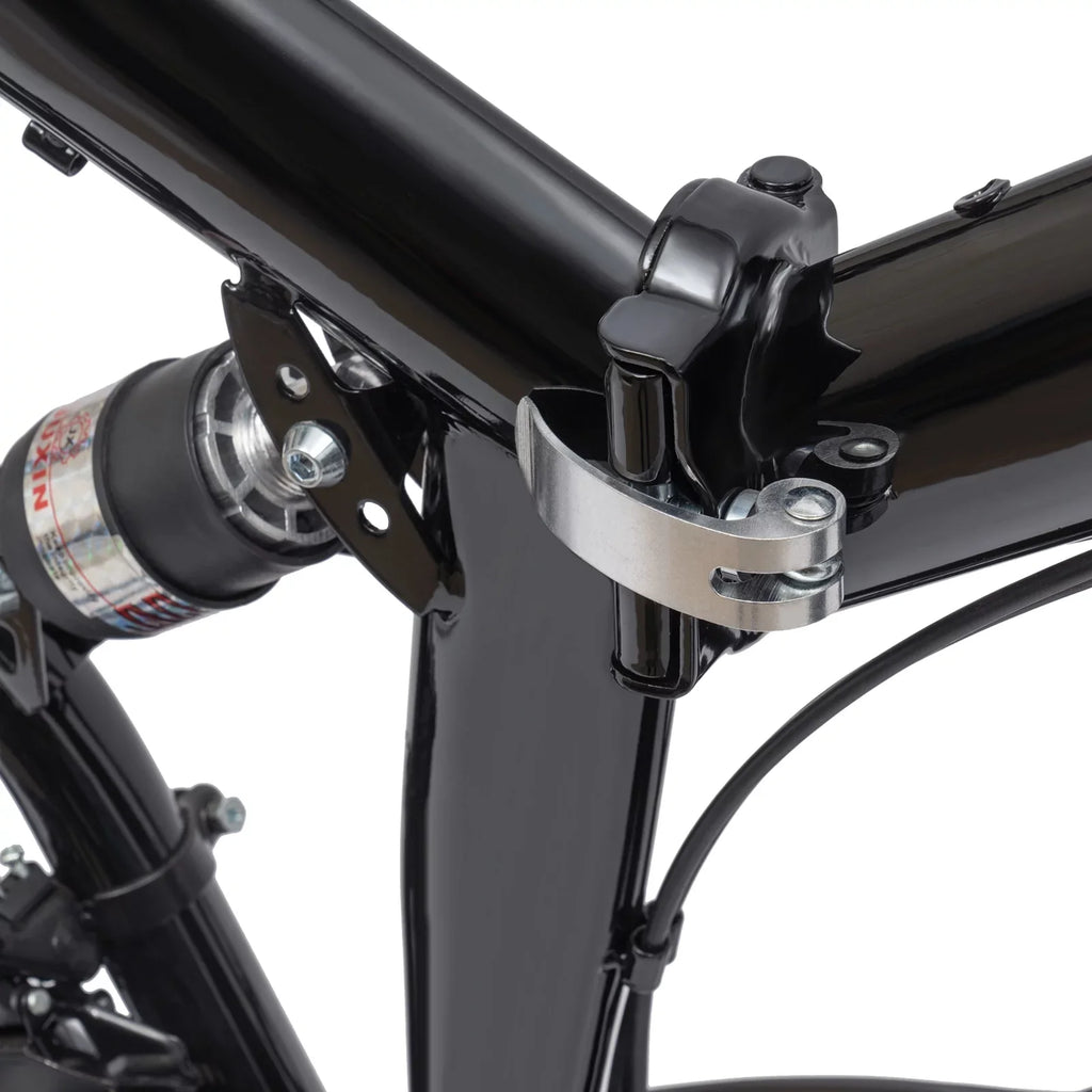 Folding Mountain Bike, 26" 21-Speed Height Adjustable Steel Frame Shifter City Bicycle for Men & Women Double Disc Brake Black