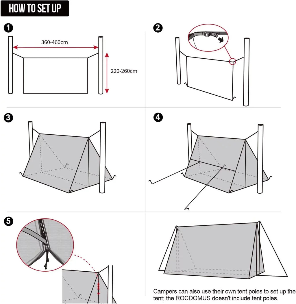 Hammock Hot Tent with Stove Jack, Versatile Lightweight Waterproof Camping Tarp with Zippered Tent Bag, PU3000mm 4 Season Tent for Stove