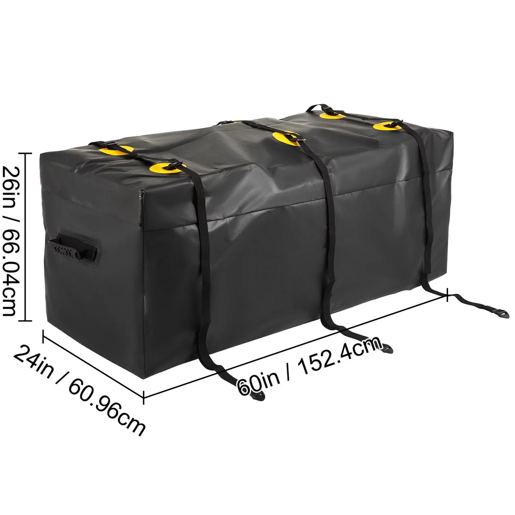 Hitch Cargo Carrier Bag, Waterproof 840D , 60"x24"x26" (22 Cubic Feet), Heavy Duty Cargo Bag for Hitch Carrier with Reinforced Straps, Fits Car Truck  Vans Hitch Basket