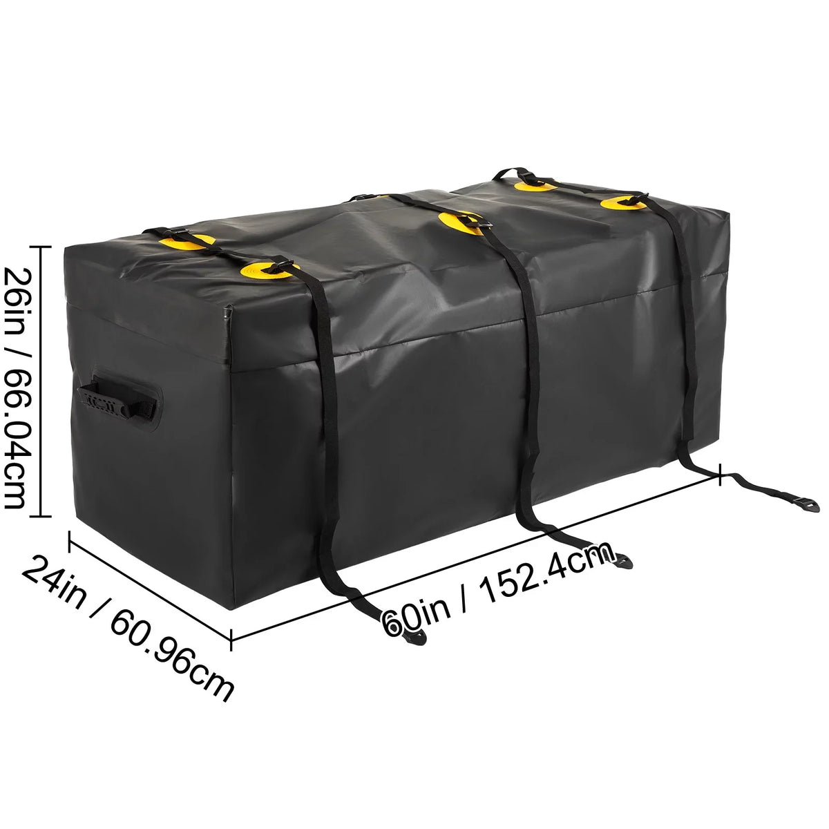 Hitch Cargo Carrier Bag, Waterproof 840D , 60"x24"x26" (22 Cubic Feet), Heavy Duty Cargo Bag for Hitch Carrier with Reinforced Straps, Fits Car Truck  Vans Hitch Basket