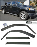 Extreme Online Store  Visors in-Channel Style Side Vents Rain Guard Window Deflectors for 2004-2008 Ford F-150 Crew Cab Models