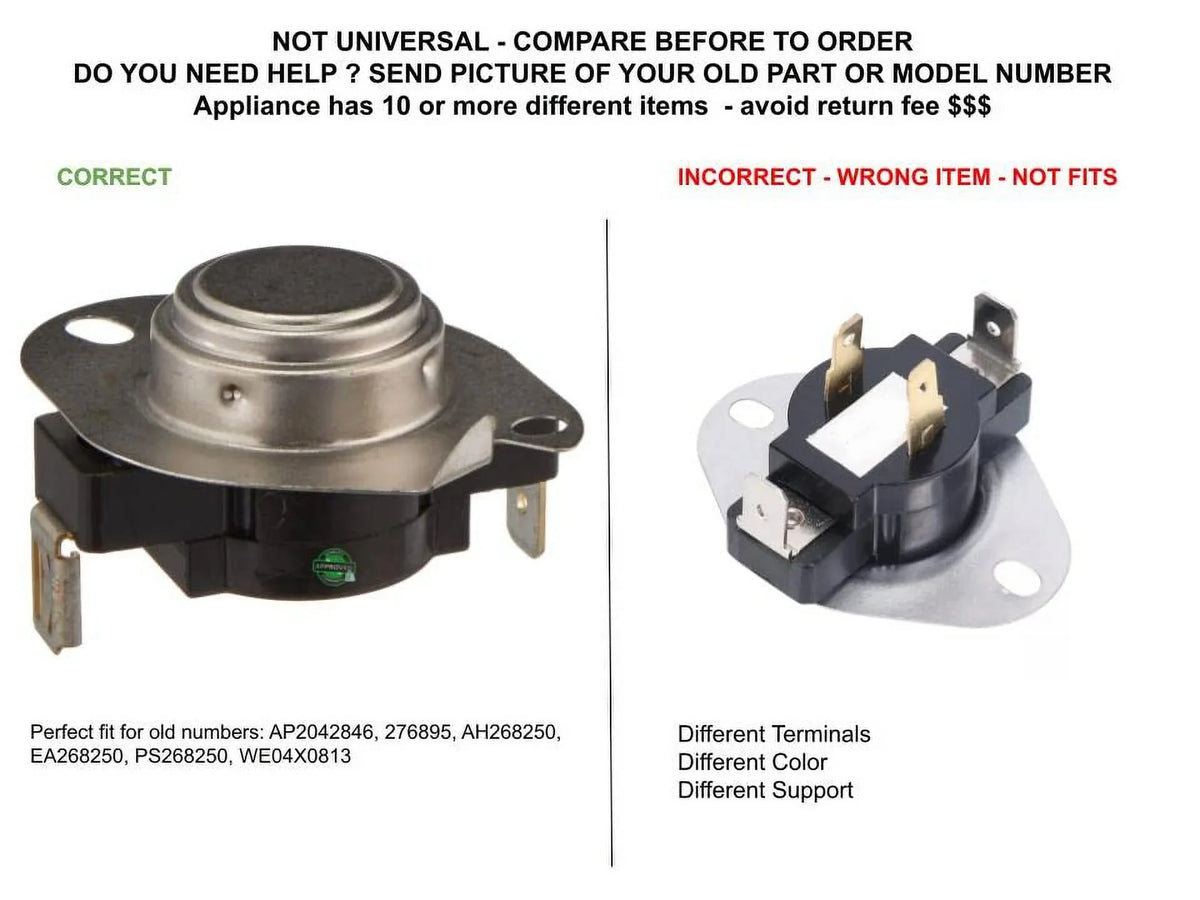 AP2042846 PS268250 EAP268250 PD00049042 CKD2750 High Limit Thermostat Compatible with , Hotpoint,
