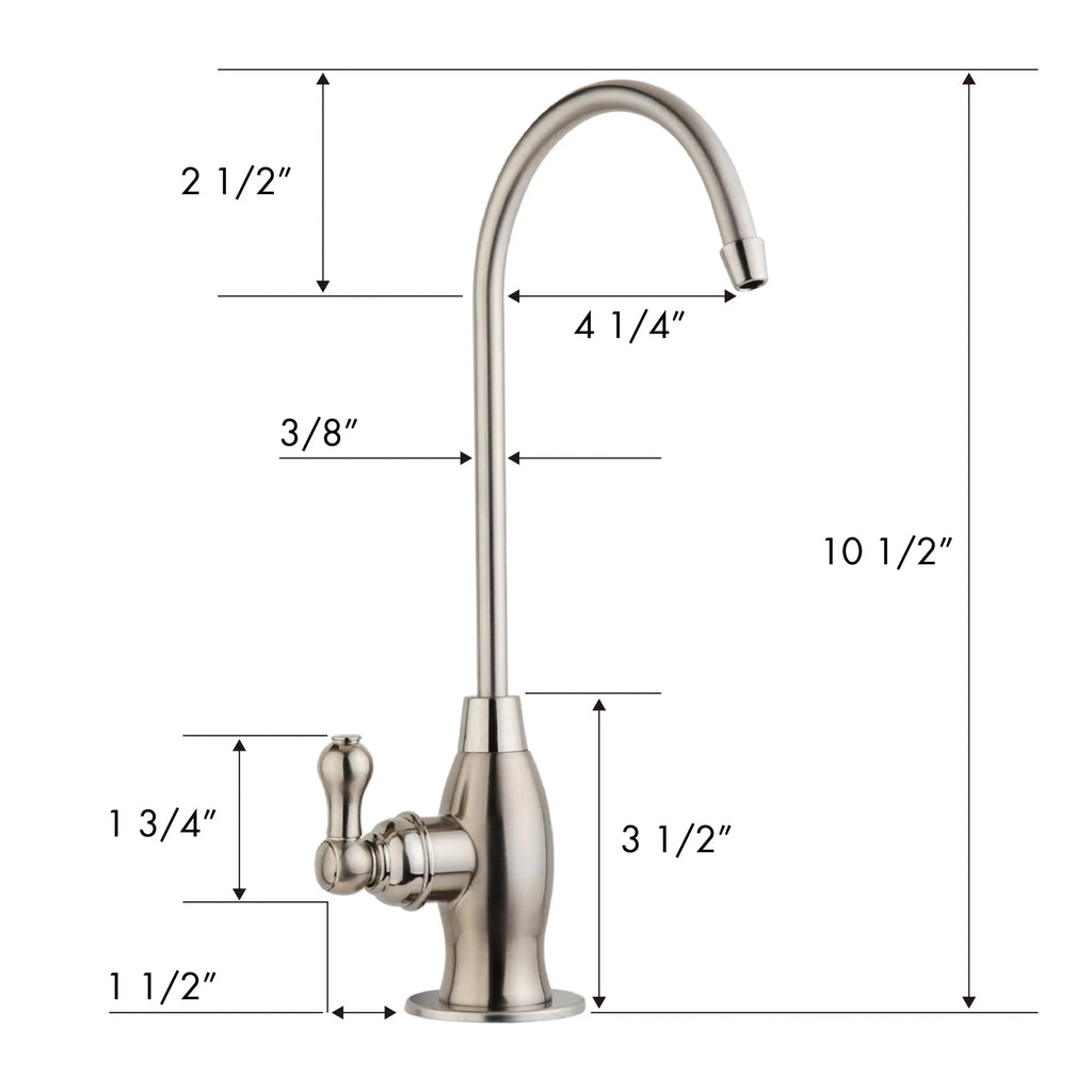 iSpring GK1- Heavy Duty Reverse Osmosis, High Spout Kitchen Bar Sink Drinking Water, Contemporary  Faucet, Brushed Nickel