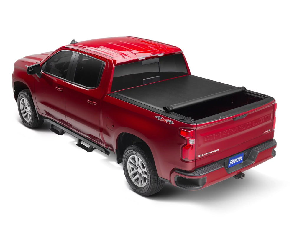 Tonno Pro Lo Roll, Soft Roll-up Truck Bed Tonneau Cover | -1095 | Fits 2019 - 2023 Chevy/ Silverado/Sierra, works w/ MultiPro/Flex tailgate 5' 10" Bed (69.9")