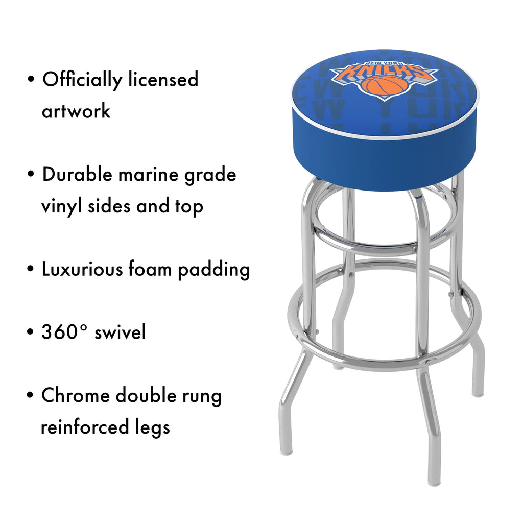 Trademark Gameroom New York Knicks City Bar Stool with Padded Seat
