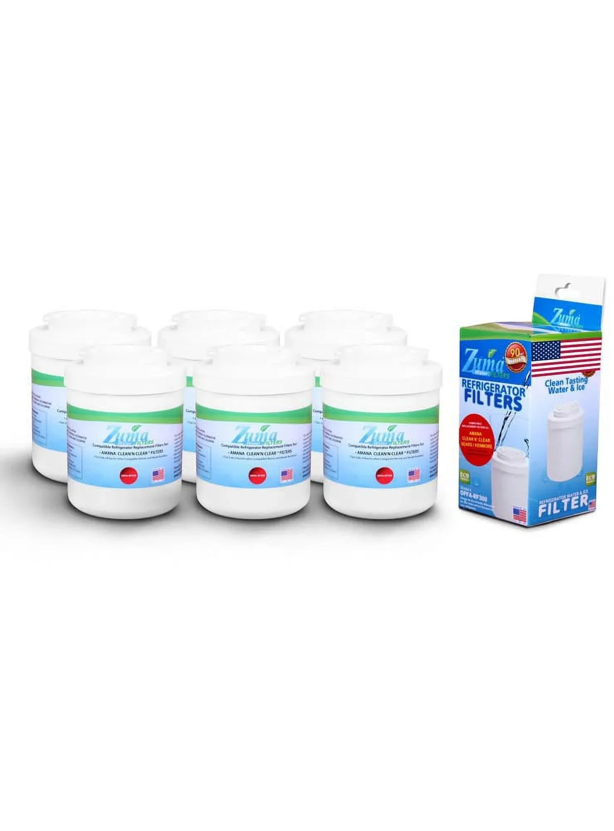 Brand , Water and Ice Filter , Model # -RF300 , Compatible with Amana® 12527309 - 6 Pack - Made in U.S.A.
