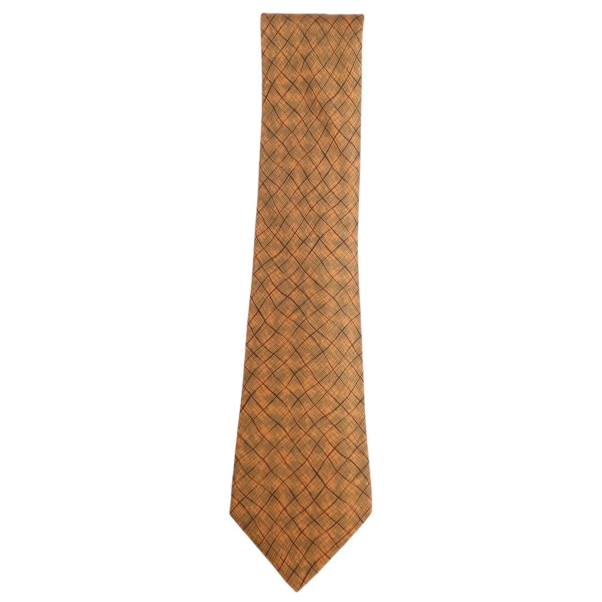 Pre-Owned Hermes  tie silk twill 100% men's orange (Good)