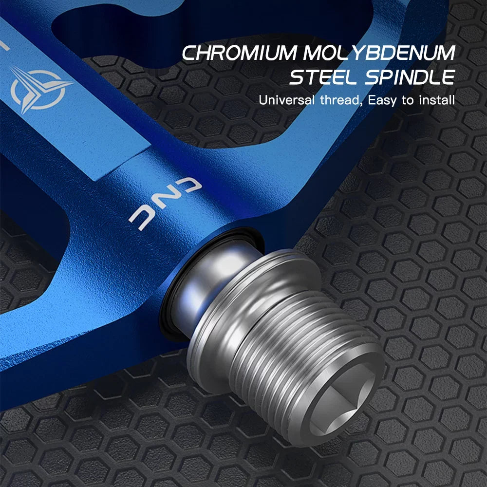 Bike Pedals Aluminum Alloy Pedals with Reflectors Mountain Bike Pedals Non-Slip Cycling Pedals Platform