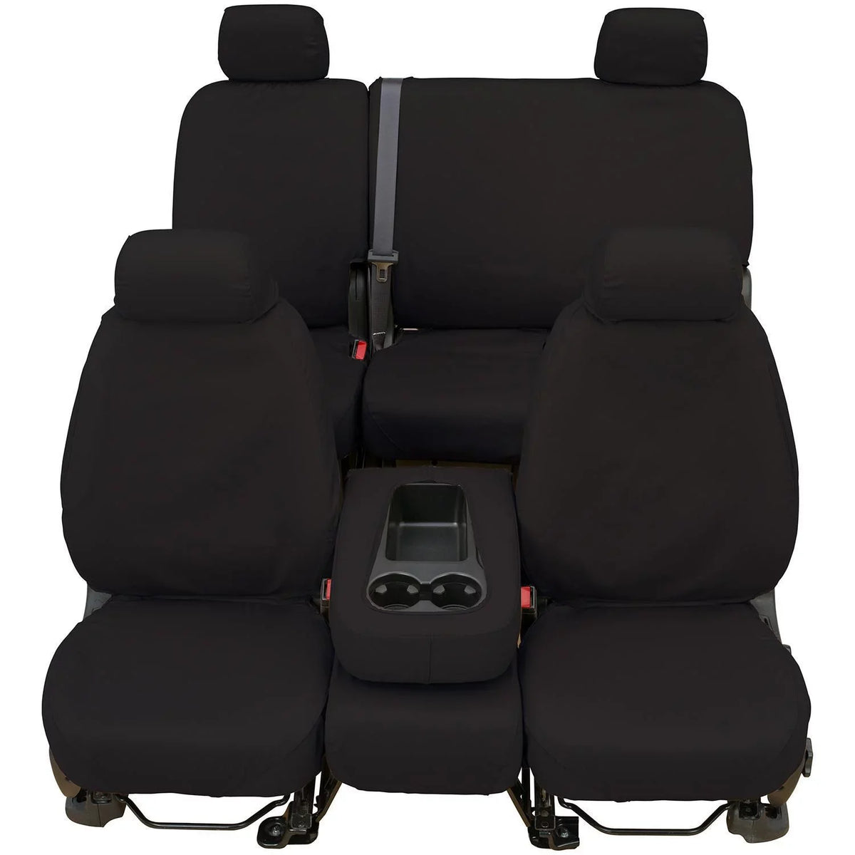 Covercraft Custom-Fit Front Bench SeatSaver Seat Covers - Polycotton Fabric, Charcoal Black Fits select: 2007-2008  F150