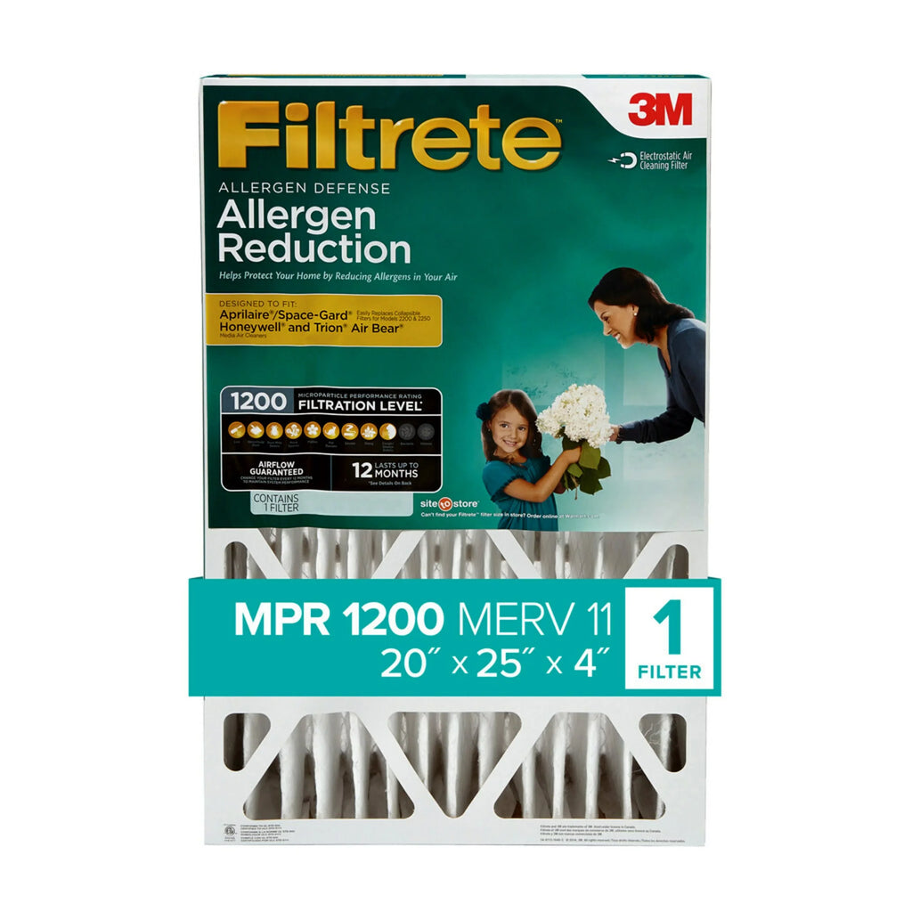 Filtrete 20x25x4 Air Filter,  1200  11, Allergen Reduction Deep Pleat, 1 Filter