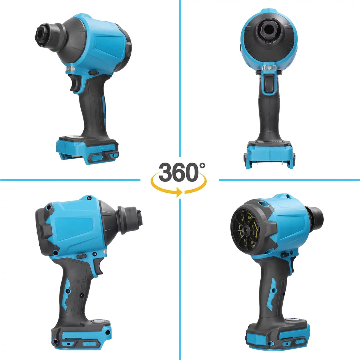 Electric Cordless Dust Blower, Rechargeable Air Dust Machine Stepless Speed Change,  Working Light