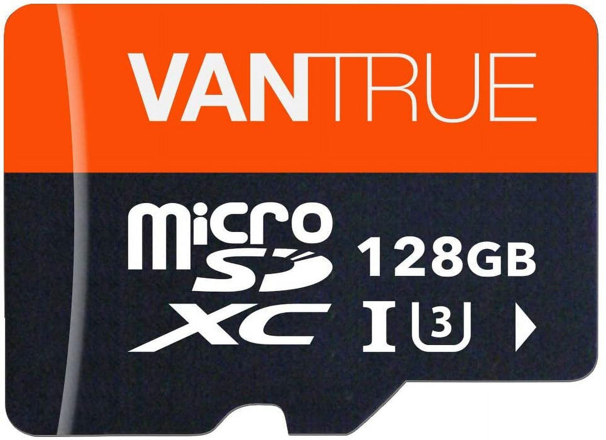 Vantrue 128GB U3 V30 Class 10 MicroSDXC -I 4K  Video Monitoring Memory Card with Adapter for Dash Cams, Body Cams, Action Camera, Other Surveillance & Security Cams