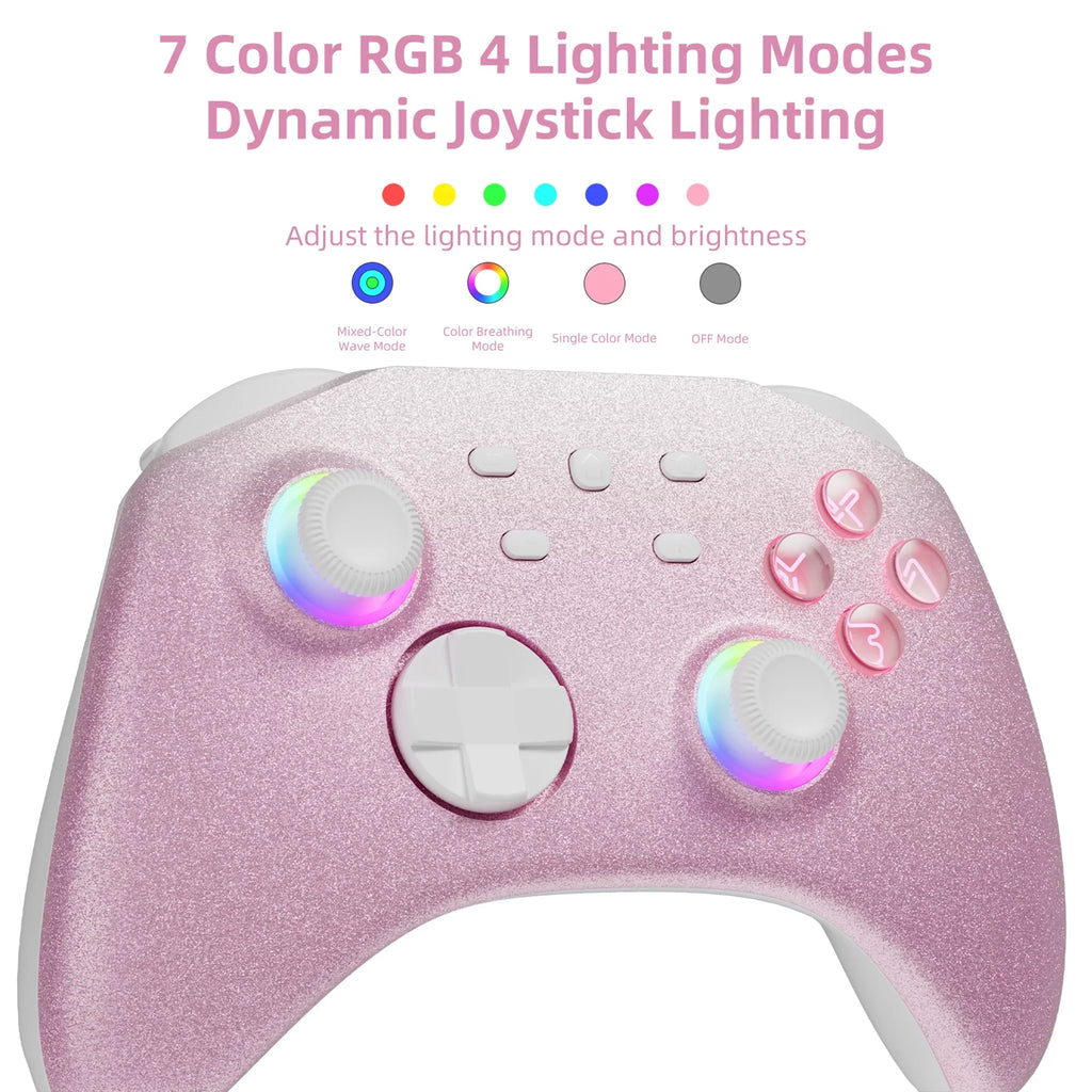 Pokémon Violet Game Disc and Upgraded Switch Pro Controller for Nintendo Switch//Lite, Wireless Switch Remote for //Android/Steam Pink