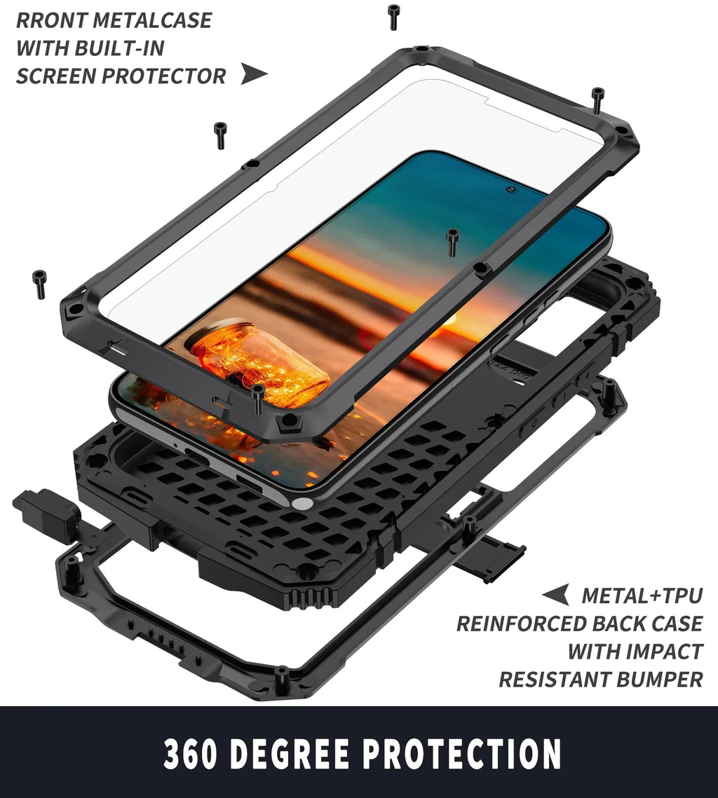 Casetego for Samsung Galaxy S22 Plus Case,Built in Kickstand Heavy Duty Military Grade Rugged Shockproof Protective Cover,Black