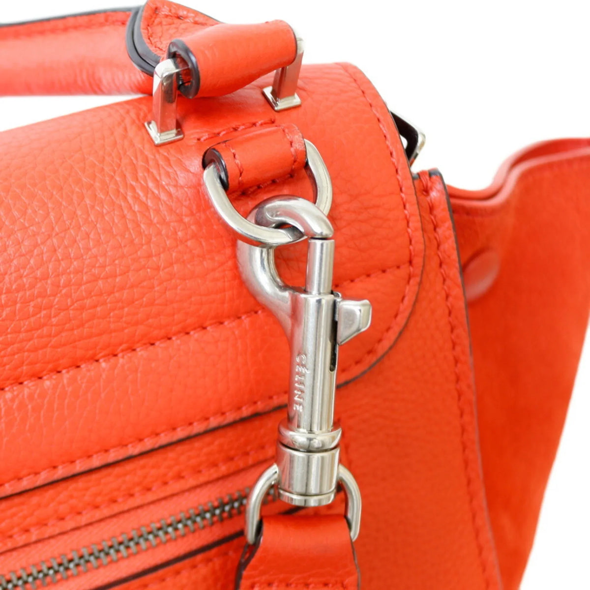 Pre-Owned Celine Trapeze Handbag Leather Orange Women's  (Fair)