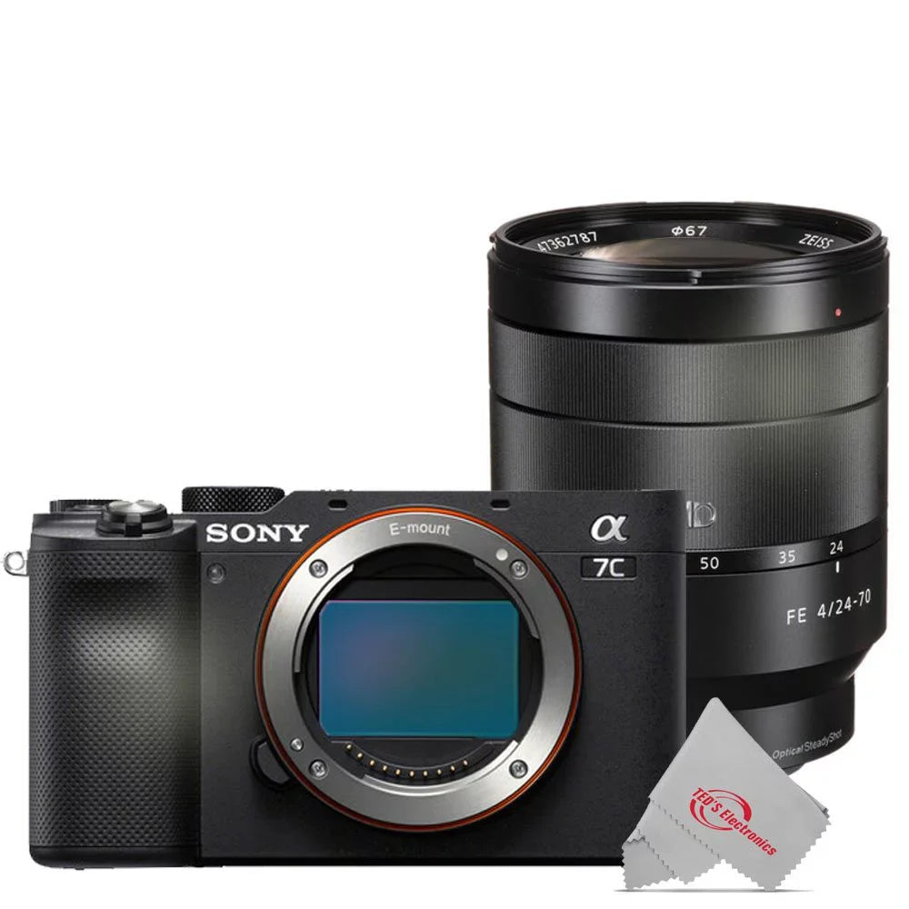 Sony Alpha a7C 24.2MP Built-In Wi-Fi Mirrorless Digital Camera Black with T*  24-70mm f/4   Lens