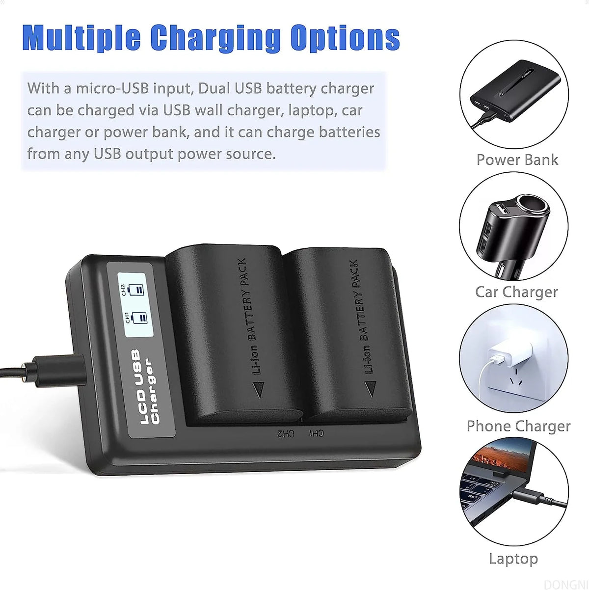 2-Pack -E6NH 2950mAh Batteries and Dual Charger for Canon  R R5 R6 5DS 6D 7D 60D 70D 80D 90D 5D Mark // Camera