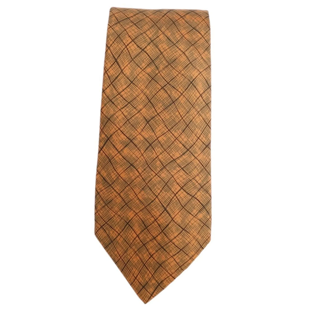Pre-Owned Hermes  tie silk twill 100% men's orange (Good)