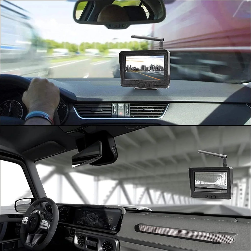 B-Qtech Wireless Backup Camera for Car, Waterproof Night Vision 170 Rear View Camera with 4.3""  Monitor for Truck,